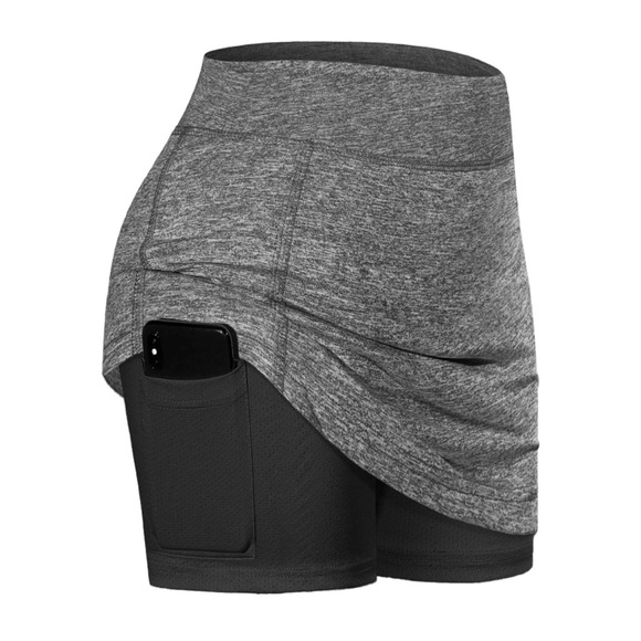 Blevonh Heather Grey Athletic Skort - Picture 3 of 3